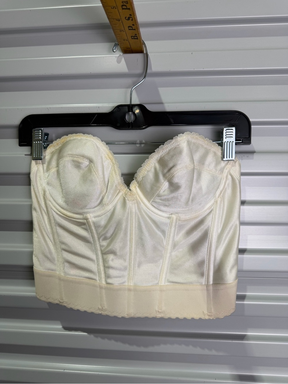 Longline Cream Bustier Bralette with Structured Support 36B